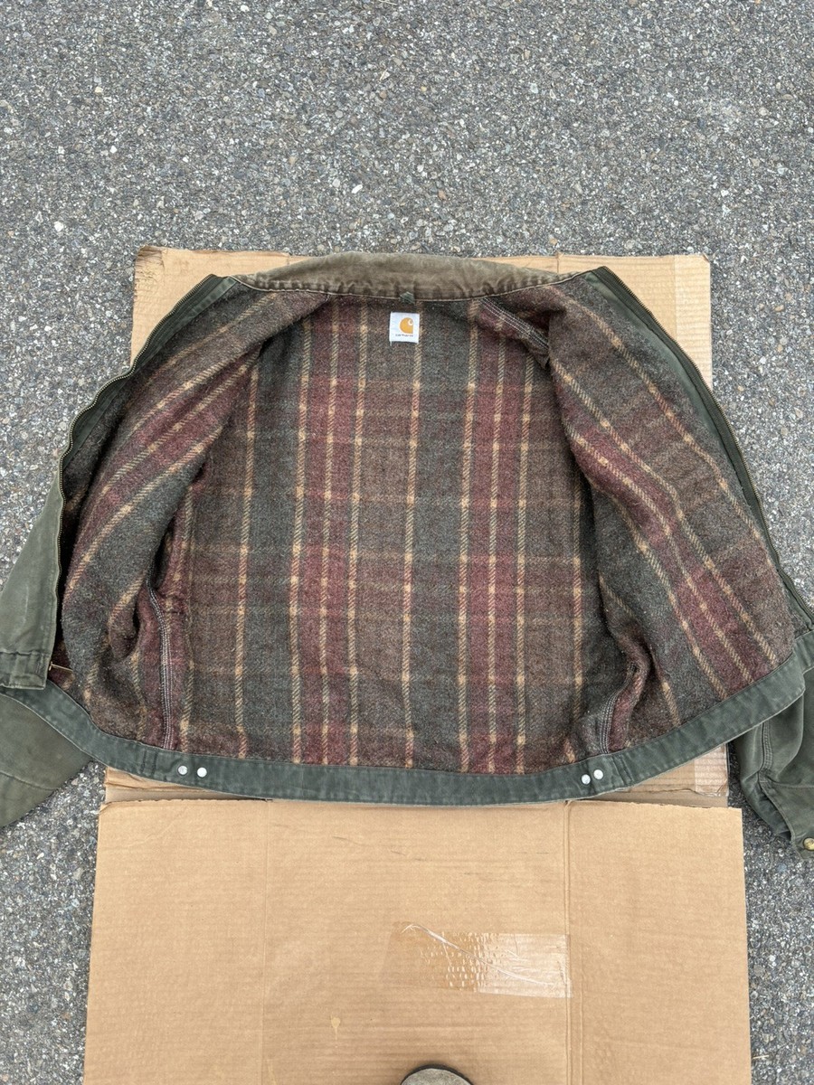 Vintage Carhartt Detroit Jacket Jb0866 Moss Faded Green XL J97 | eBay