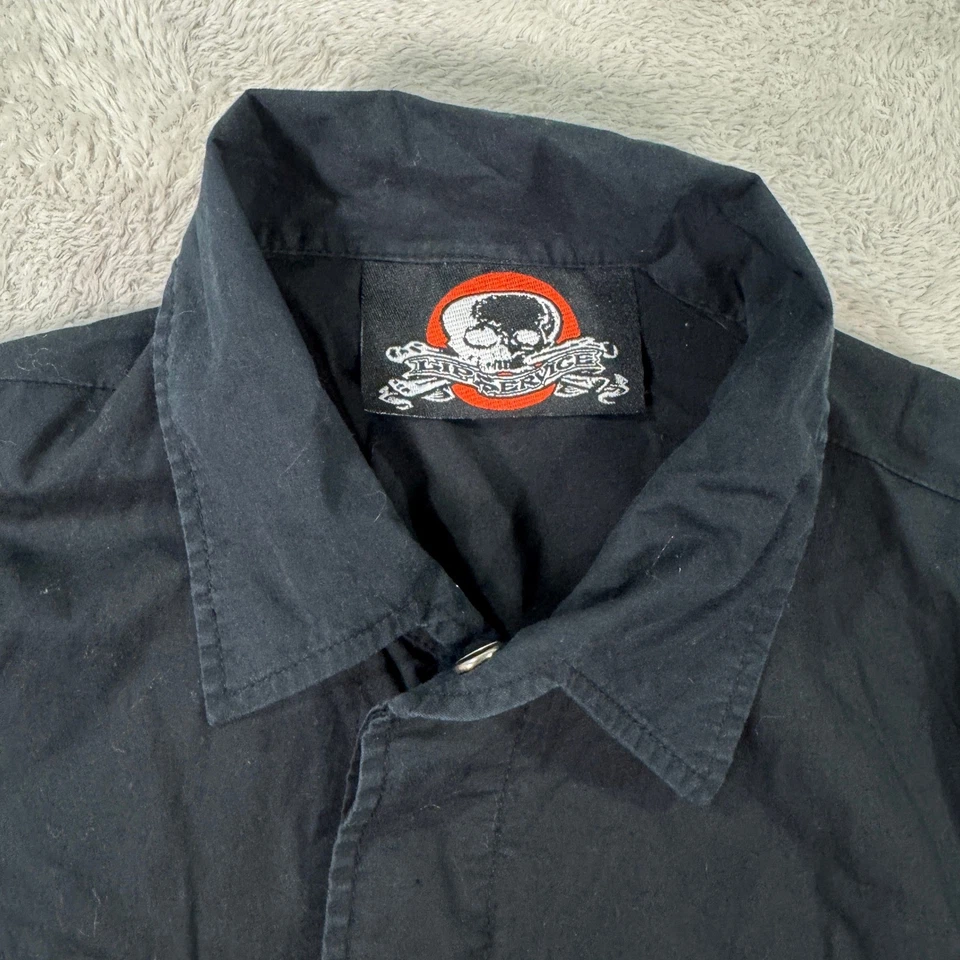 LIP SERVICE Black Long Sleeve Western Style Snap Button Shirt Men's Medium EUC - Image 2 of 4