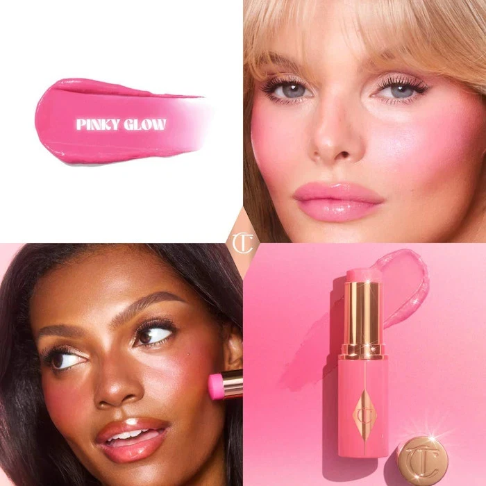 Barra de rubor Charlotte Tilbury Unreal Lip + Cheek Glow ácido hialurónico, brillo rosado Foto 2 de 4