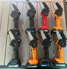 8 Lot 4inch Electric Mini Chainsaws Cordless Saw w/batterys Handheld Read Below