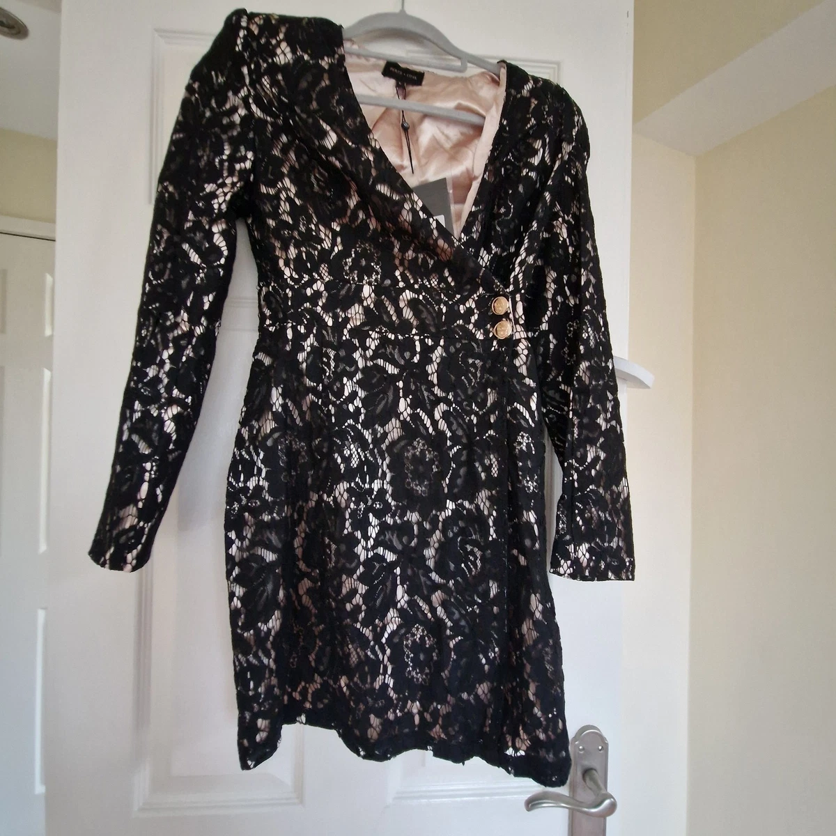 Robe Mini BARDOT Missguided PACE + AMORE Marine - Taille S (6) - Neuf Avec étiquettes