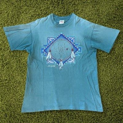 Vintage Arizona Dream Catcher T Shirt Anvil USA Made Men L Green Single Stitch