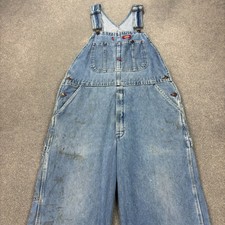 Dickies Dungarees Adult 36x30 Blue Overalls Bib Denim Workwear Carpenter Mens*