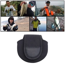 Water Drop Shaped Protective Fishing Reel Storage Pouch Black Color