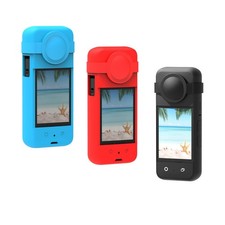 Shockproof Silicone Protective Case Sleeve with Lens Cover for Insta360 ONE X3