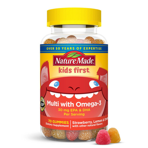 Nature Made Kids First Multivitamin Omega 3 Gummies 70 Count Gluten Free - Picture 1 of 10