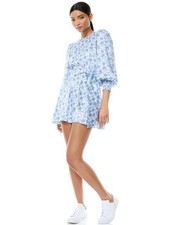 Alice & Olivia Blue & White Molli Dress (4)