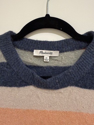 Madewell Pullover Sweater XS Womens Elmwood Stripe Super Soft Knit G9616 - Picture 5 of 18