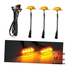 Dickno 3PCS Car Grille Lights, Bright Amber LED Grill Lights with 3 PCS Yellow