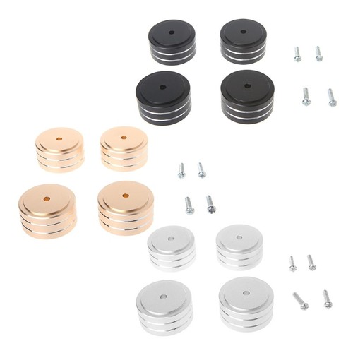 4Pieces 40x20mm Speaker Spikes Base Mat Aluminum Alloy Isolation Stand Turntable - Afbeelding 2 van 9