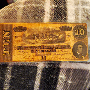$10 Banknote Paper Currency "TEN" Greenback Style - Front & Back Shown