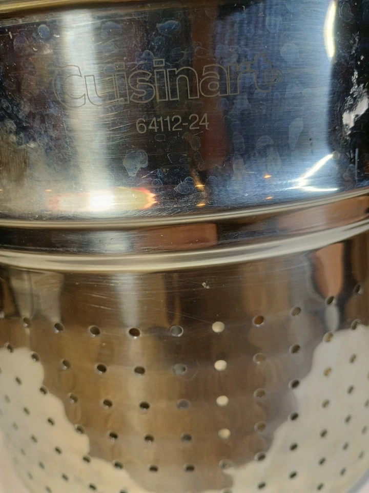 Colador de vapor grande de acero inoxidable Cuisinart de colección 64112-24 usado en excelente estado 8 qt. Limpio Foto 2 de 4