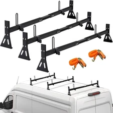 Van Ladder Rack 3-Bar 800LB Fits Ford Transit 150-350/Connect/E-Transit 2015-22