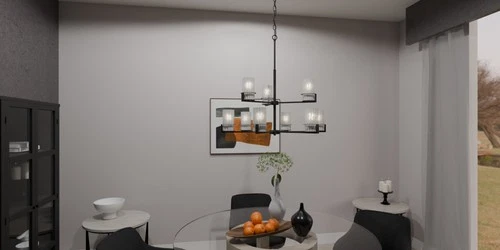 Quoizel SEY5032 Seymour 9 Light 33"W Chandelier - Black - Picture 5 of 7