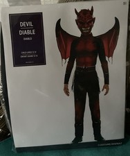 CREEPY DEVIL COSTUME CHILD L 12-14 JUMPSUIT/MASK/WINGS/BELT HALLOWEEN