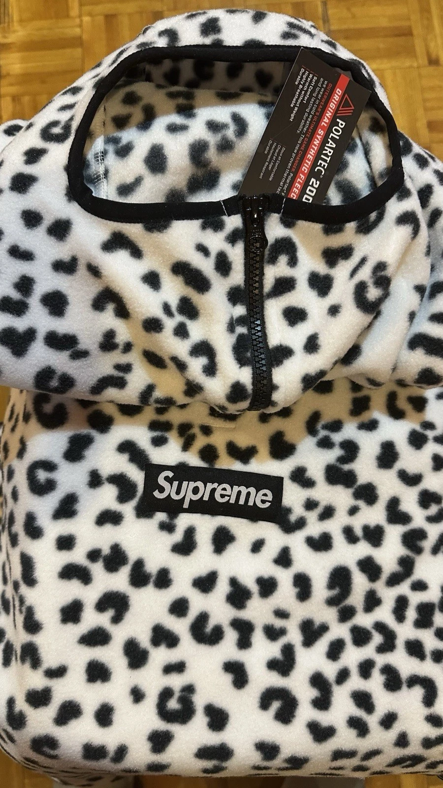Sweat à capuche demi zip masque léopard Supreme Polartec   Taille XL
