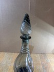 RARE 14” Italian Empoli Smokie Grey Swirl glass genie Bottle Decanter MCM — photo 2