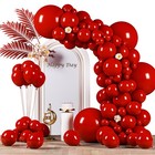 130pcs Ruby Red Balloons Kit - Latex Garland for Birthdays, Weddings, Parties