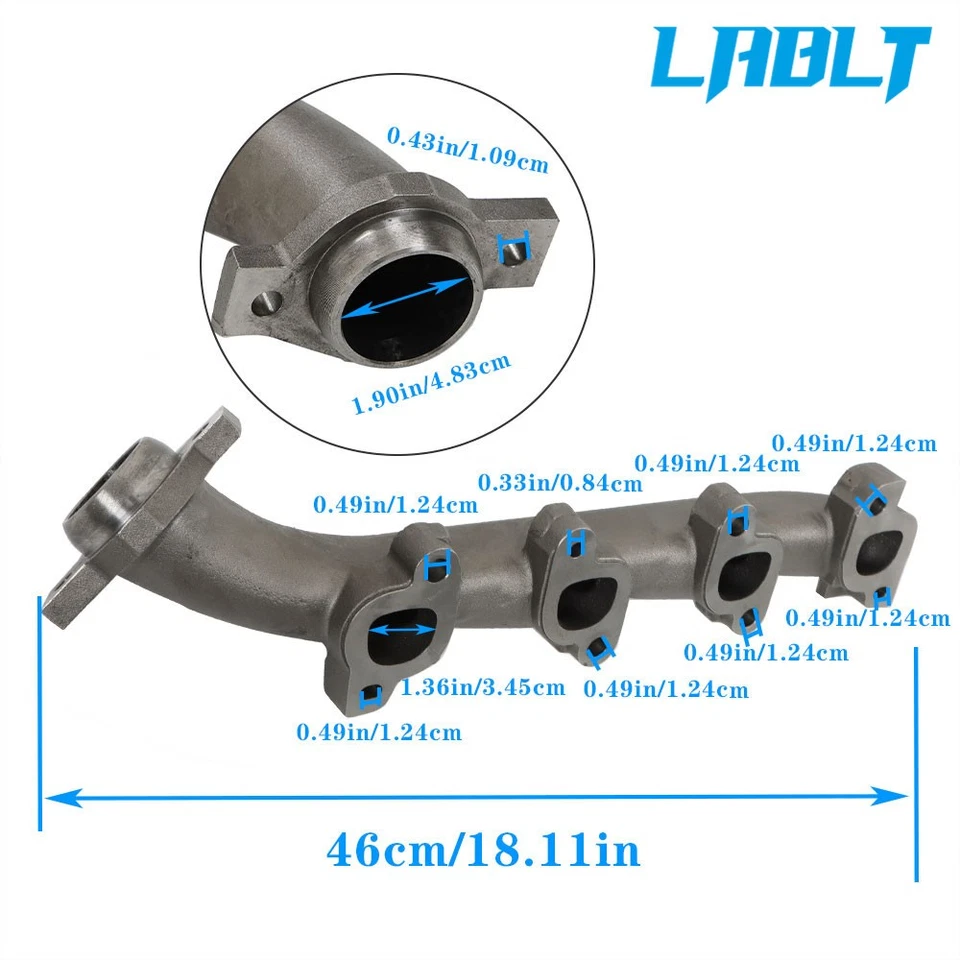 Colector de escape lateral derecho para Dodge Dakota Durango Ram 1500 4,7 L V8 2000-2003 Foto 3 de 4