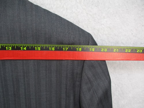 Mario Ferretti Italy Suit 52R 54 Pants Loro Piana Super 130's Wool Gray Stripe 2 - Picture 5 of 20