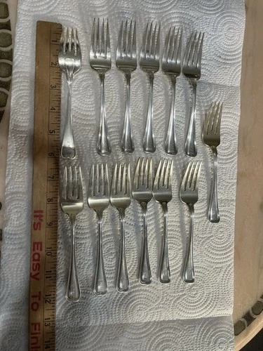 13 Antique 1928 Old French By Gorham Sterling Silver 6” Forks D Monogram Scrap?