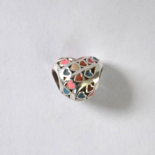 Original PANDORA Charm 925 Sterling Silber Silver Bunte Herzen Hearts