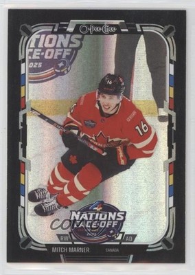 2025 O-Pee-Chee 4 Nations Face-Off Black Rainbow Foil /100 Mitch Marner #519 e6j