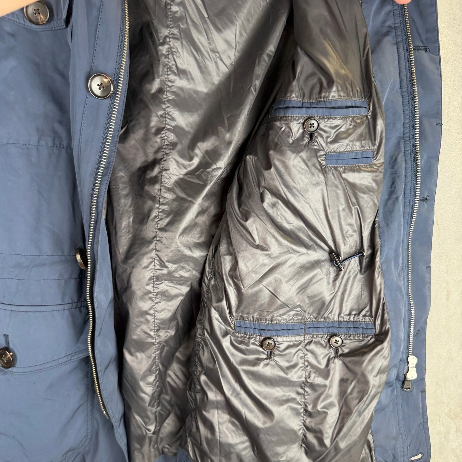 Suitsupply Navy Blue Field Jacket Mens Full Zip Multi Pocket Utility Coat - product detail image 5