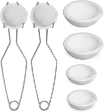 Novellaire-8 Pcs Crucibles for Melting Metal Kit, 4 Ceramic Quartz Crucibles and