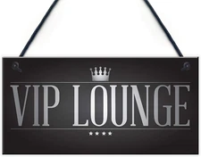 VIP LOUNGE Vintage Man Cave Pub Home Bar Garden Hanging Sign Plaque BBQ Beer Par