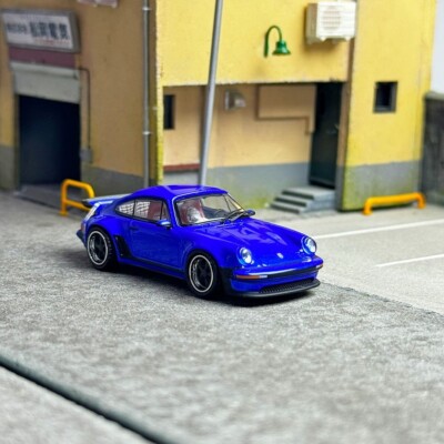 HobbyFans 1/64 Scale Porsche 930 Singer Turbo Study Blue Diecast