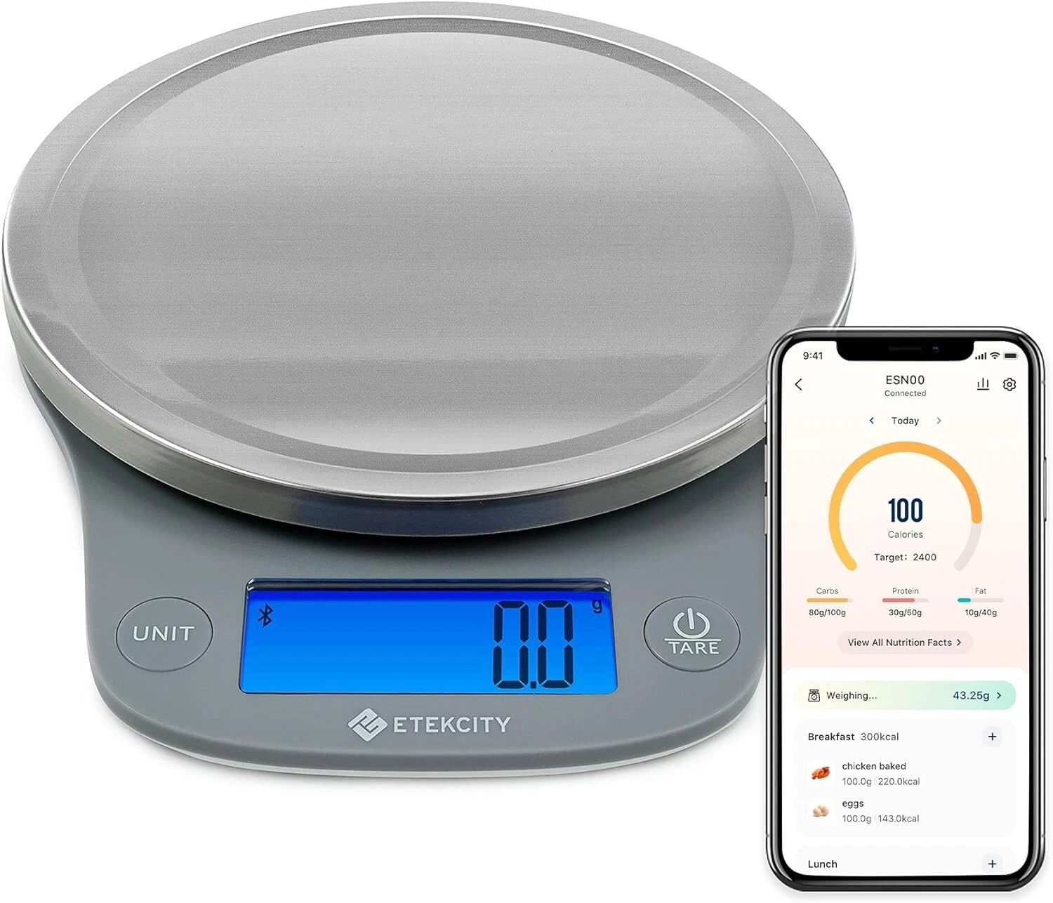 Etekcity Nutrition Smart Food Kitchen Scale, Digital Ounces /Grams, Cooking