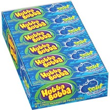 Hubba Bubba Sour Blue Frambuesa Burbuja Gum, 5 Piezas (Pack de 18)