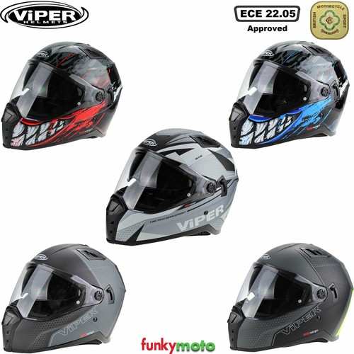 Viper RSV155 Casco moto integrale Pinlock ECE ACU Casco da corsa Tutti i  colori | eBay