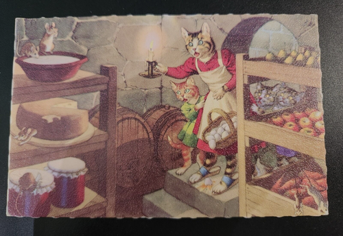 Cartolina Vintage Vestito Gatto Cantina Fredda Alfred Mainzer Antropomorfo Belgio - Foto 4 di 4