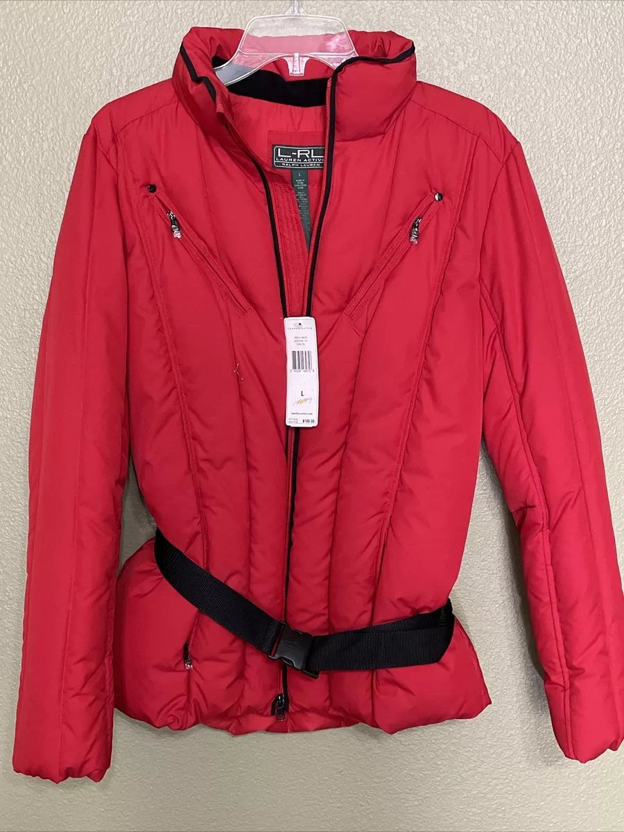 Lauren Ralph Lauren Active Ladies Red Puffer Ski Jacket Womens Size Large