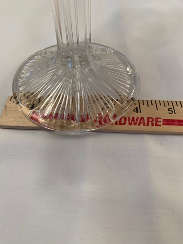 Vintage "PANELED THISTLE" Pressed Glass Sawtooth Edge Fluted Stemmed Compote 7" - Picture 5 of 6