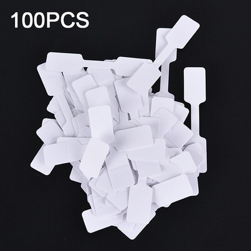100pcs White Price Label Tags with Hanging String Jewelry Stationery Shoes xp - Picture 6 of 13
