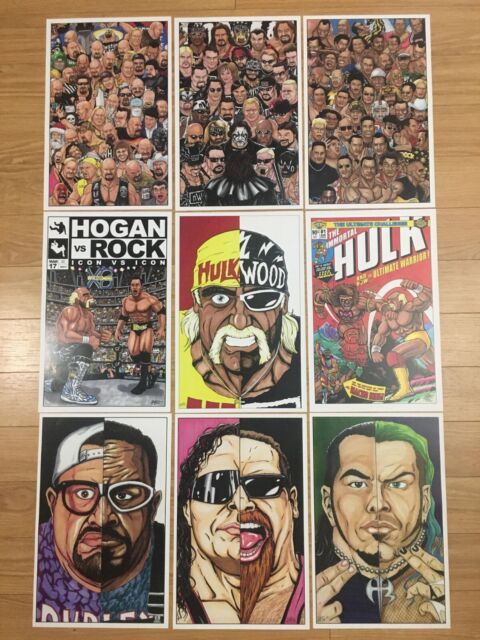 WCW WWE WWF Poster Stone Cold The Rock Hulk Hogan Sting Bret Hart Jeff Hardy WCW WWE WWF Poster Stone Cold The Rock Hulk Hogan Sting Bret Hart Jeff Hardy