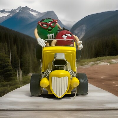 M&M Yellow Roadster Hot Rod Car Rebel W/O A Clue Red & Green M&M