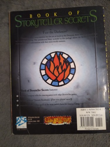 RPG Book of Storyteller Secrets Changeling the Dreaming usado - Imagen 2 de 3