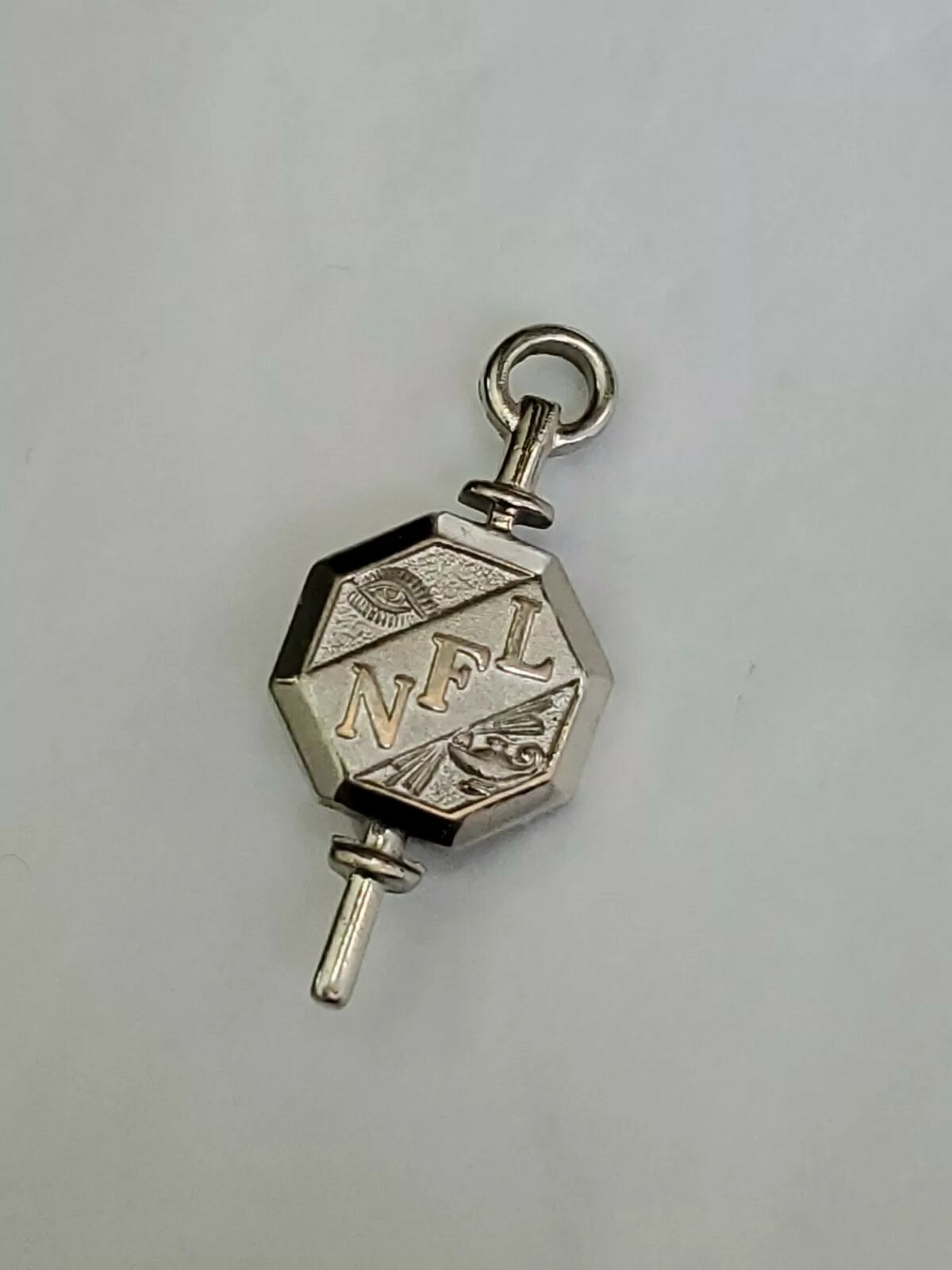 NFL Key Lapel Pin Pendant National Forensics League Silver Colored