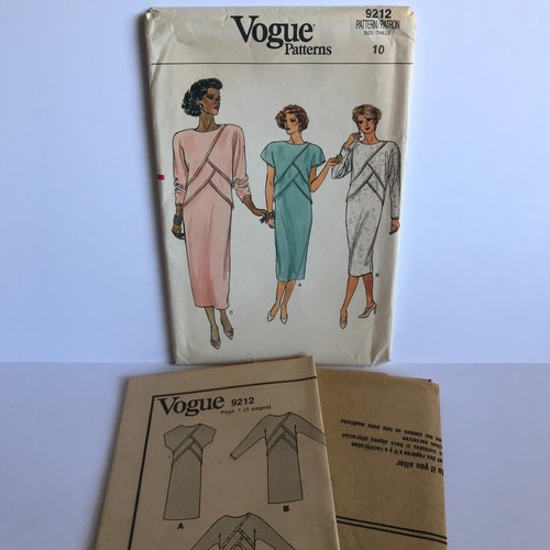Vogue Patterns 9212 Misses Sz 10 Loose-Fitting Dress Sewing Pattern FF UNCUT - Picture 5 of 5