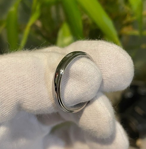 Low/Thin Dome Stepped Edge Titanium Band, Shiny Polished Finish, Wedding Ring - Picture 6 of 6