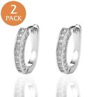 2x Fashion Hoop Earring Men/Women 925 Silver,Gold,Rose Gold Plated Jewelry Gift