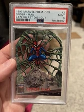 1997 Fleer Marvel Premium QFX Lazer Blast Spider-Man #2 PSA 9 pop 1