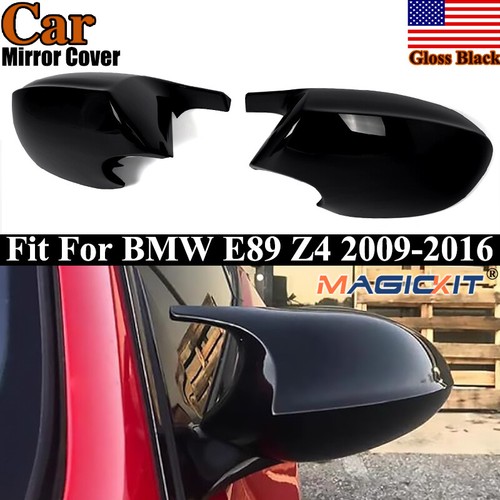 2x Glossy Black Rearview Mirror Cover Caps Replacement Fits BMW E89 Z4 2009-2016 - Picture 1 of 14