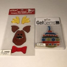 GEMS WINDOW CLINGS Christmas Ornament  Reindeer 2 Packages