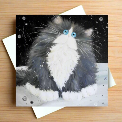TOMCAT CARDS Kim Haskins "Big Blod" Cat Art Greeting Card - Fluffy Cute Kitty Illustration