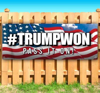 TRUMP haute qualité NOUS AVONS GAGNÉ 2024 ÉLECTION PRÉSIDENT MAGA VANCE bannière drapeau signe vinyle USA